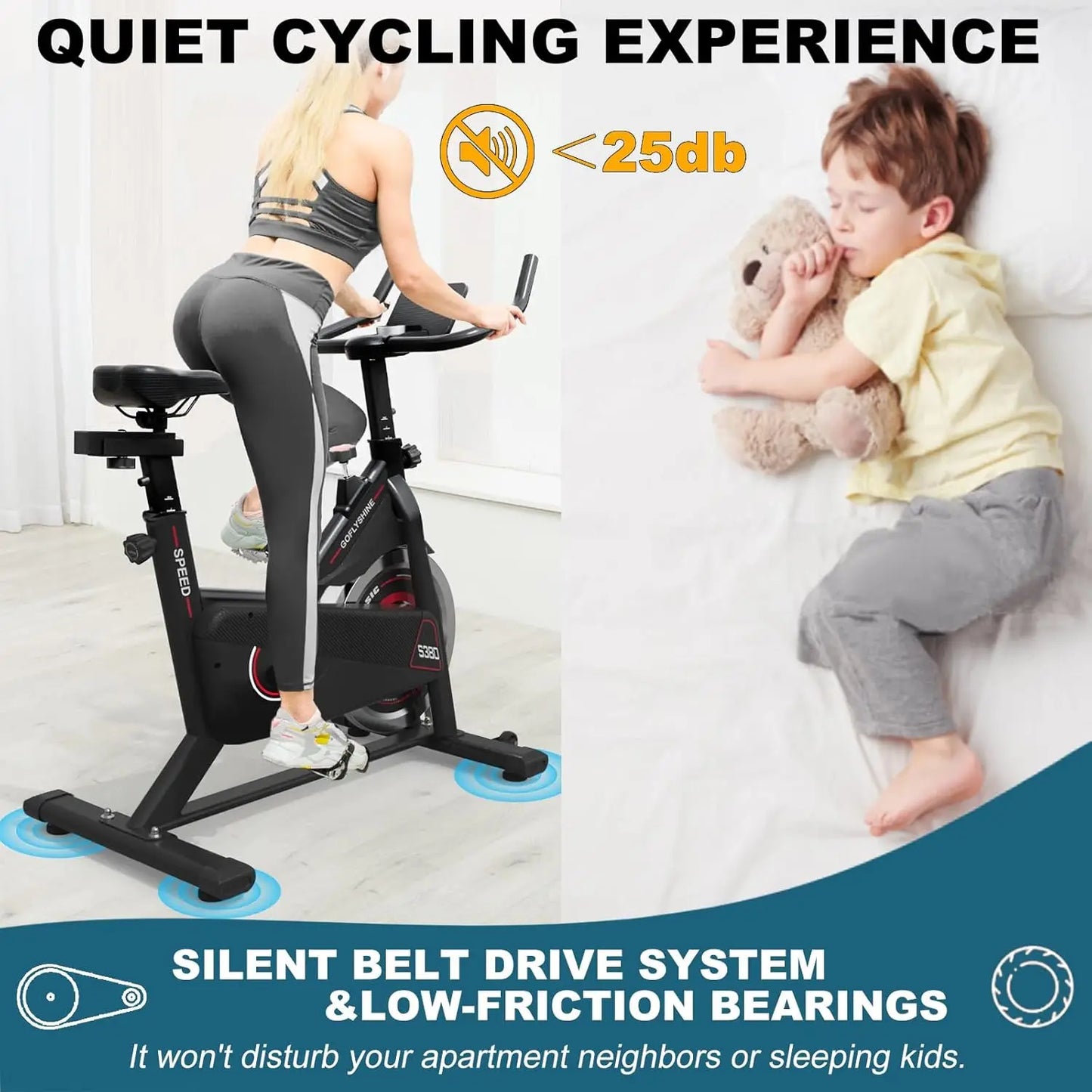 Stationary Exercise Bike for Home Indoor Cycling