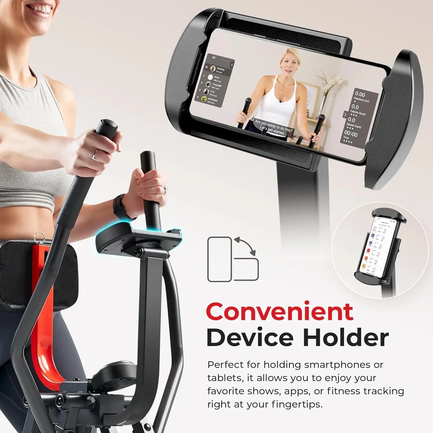 Smart Air Walk Elliptical, Foldable Glider Machine