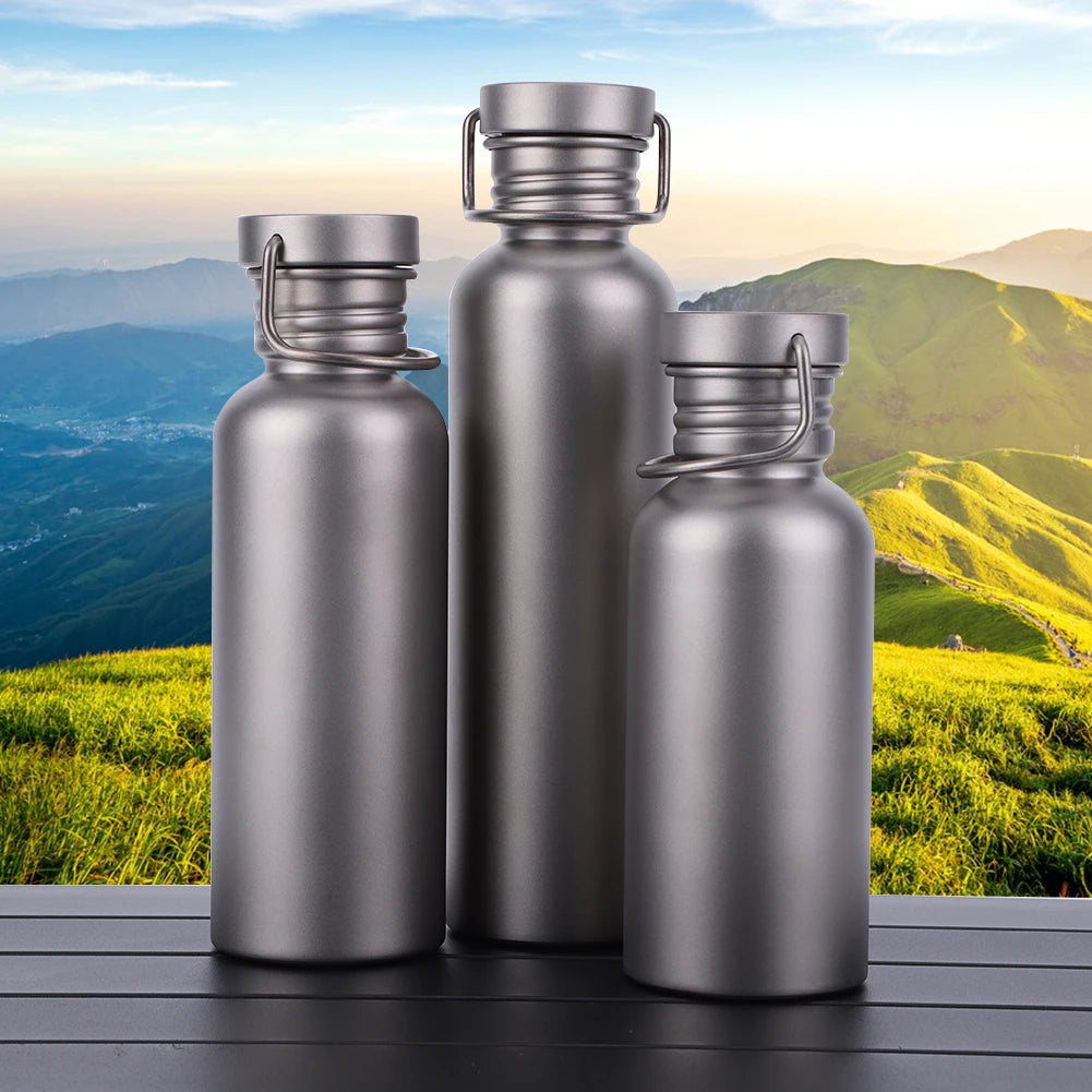 500/600/750ml Titanium Water Bottle with Lid Portable