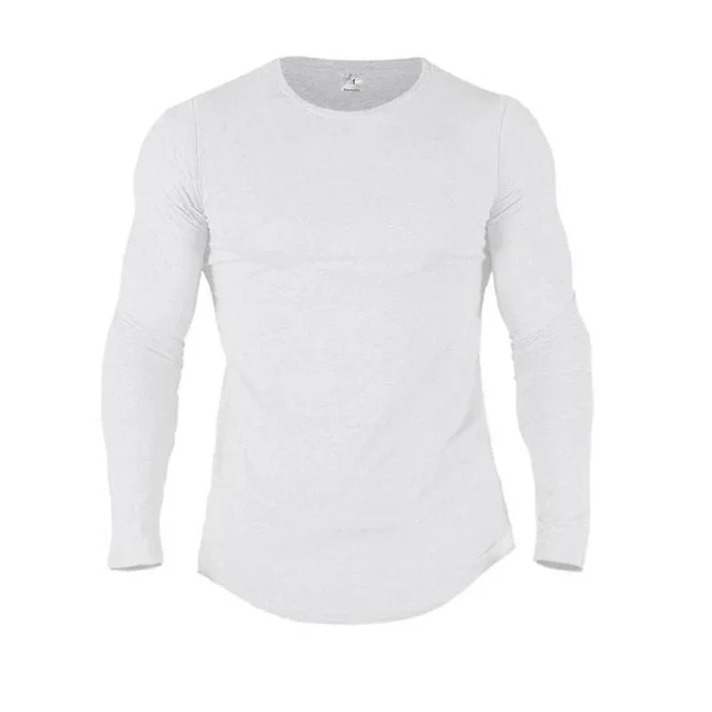 Plain Cotton Breathable Long Sleeve Gym Clothing