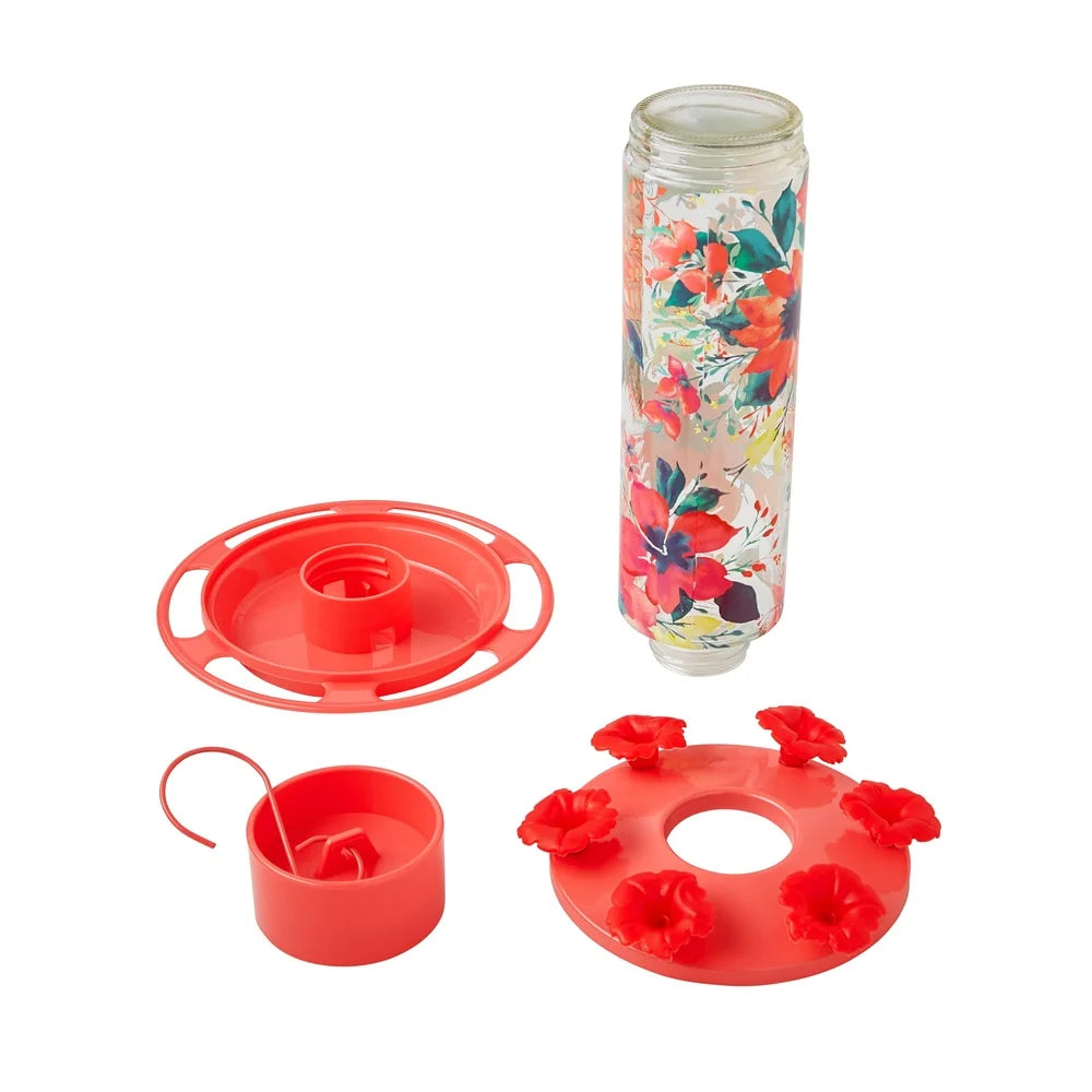 Glass Hummingbird Feeder with Ant Moat
