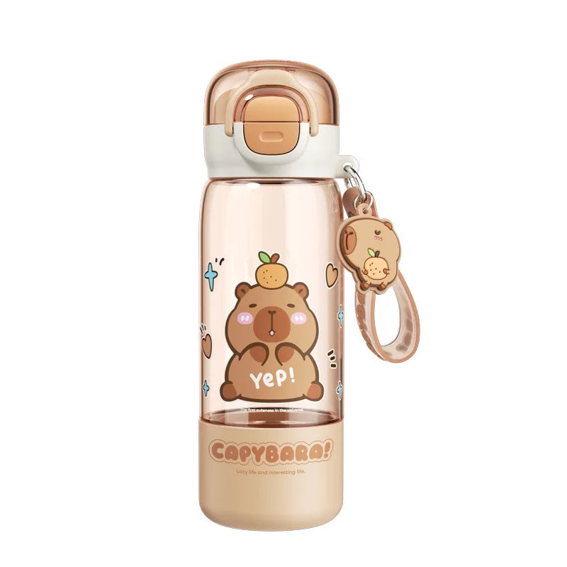 Cartoon Capybara Leakproof Drinks Bottle with Straw