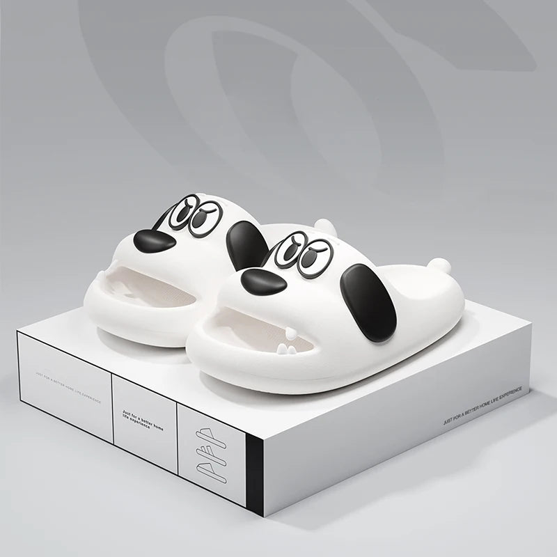 Catroon Dog Thick Slippers Soled Non Slip