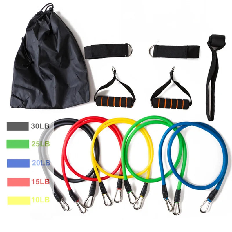11 Pieces/Set Crossfit Latex Resistance Band