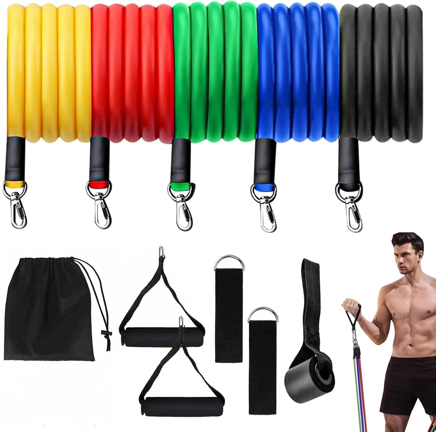 11 Pieces/Set Crossfit Latex Resistance Band