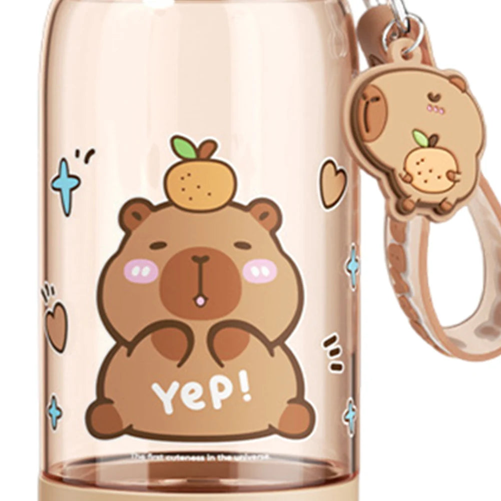 Cartoon Capybara Leakproof Drinks Bottle with Straw