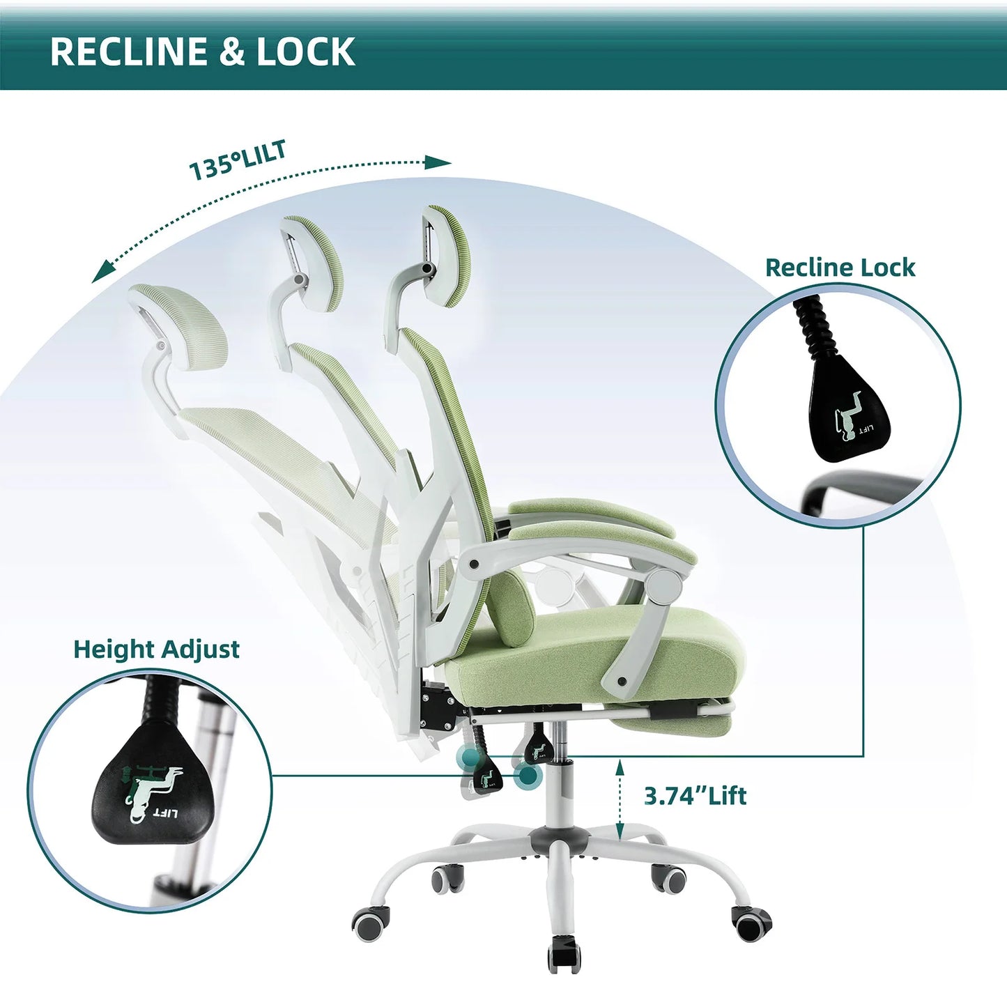 Ergonomic Reclining Living Room Rocking Gaming Chair