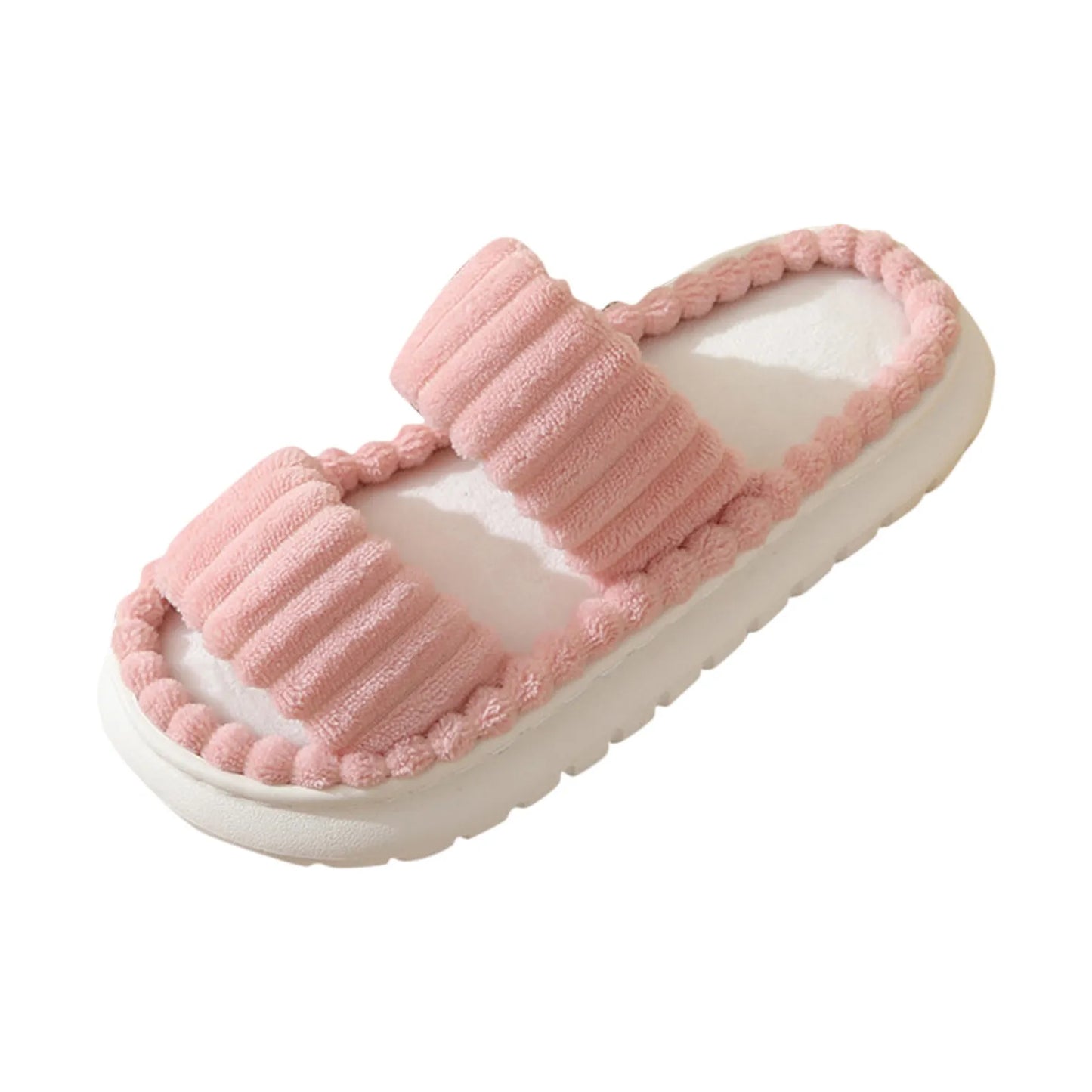 Autumn Winter Home Slippers Open-Toe Linen Soled