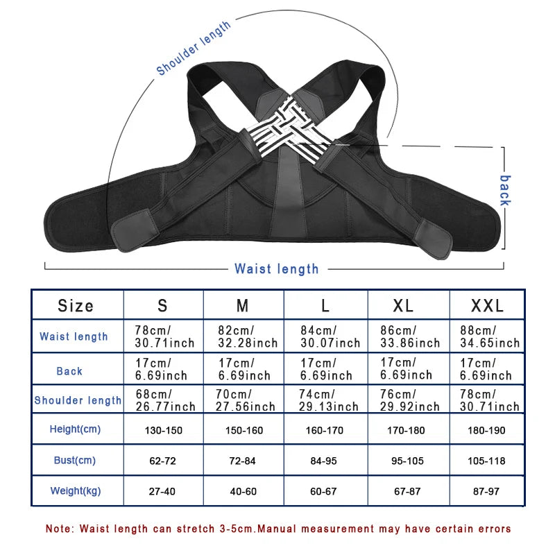 Back Brace Posture Corrector Shoulder Straightener Adjustable