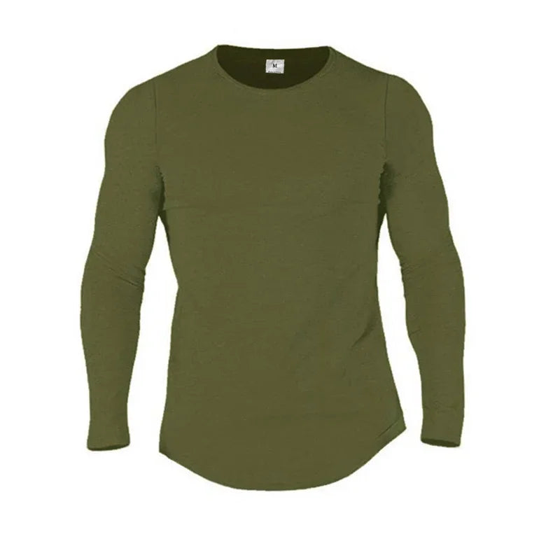 Plain Cotton Breathable Long Sleeve Gym Clothing