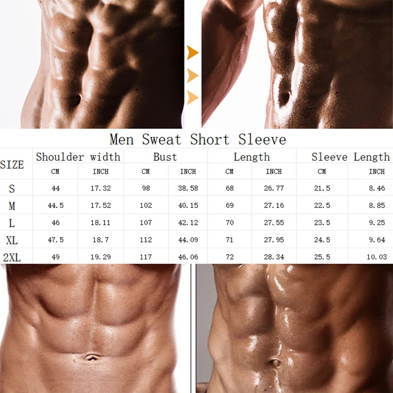 Men's Short Sleeve Sauna Shirt Sweat Suit