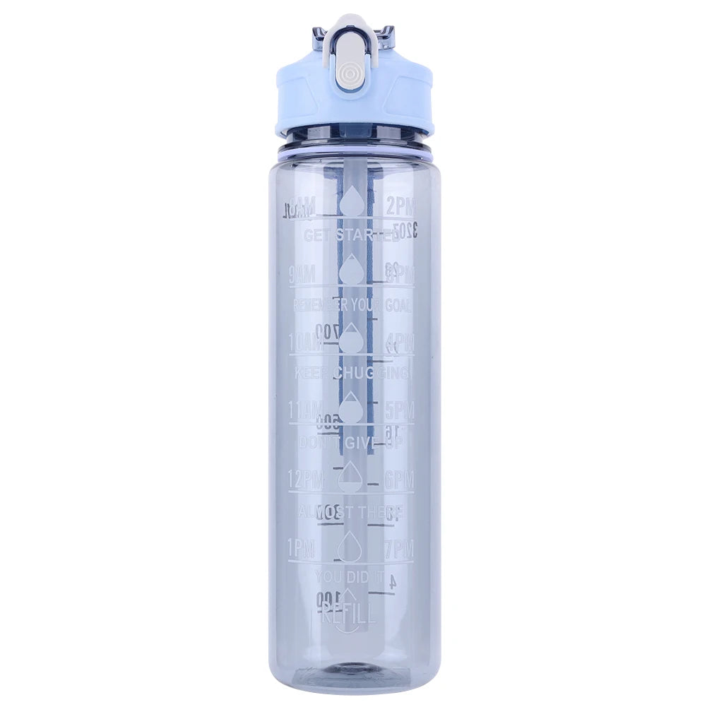 800ml Travel Water Bottle Leakproof Motivational Drinking