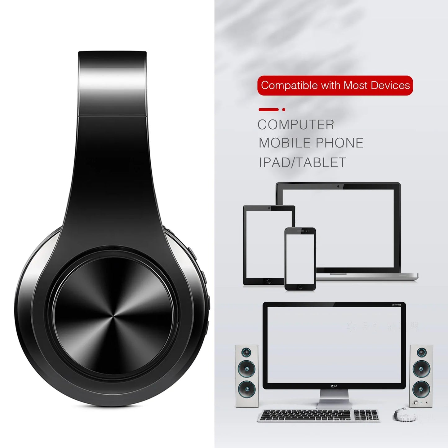 HIFI Stereo Earphones Bluetooth Headphone Music Headset
