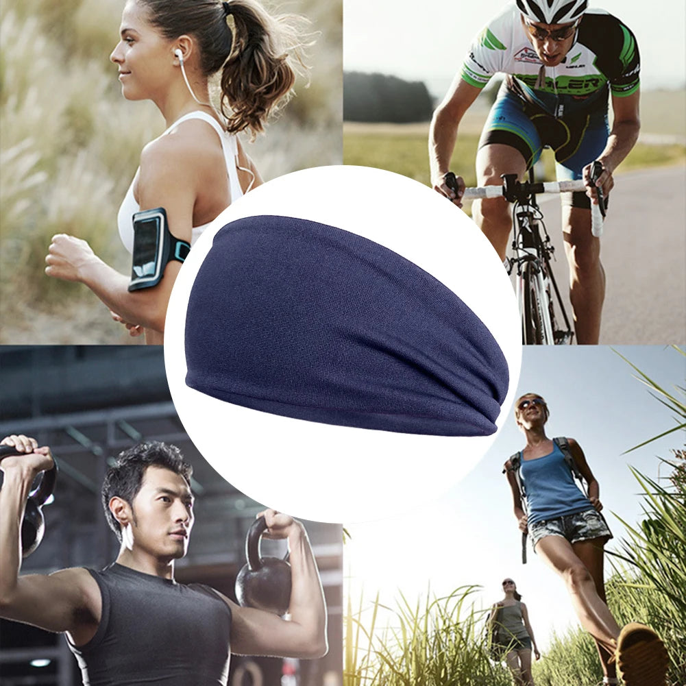Men Women Sports Headband Elastic Fitness Sweatband