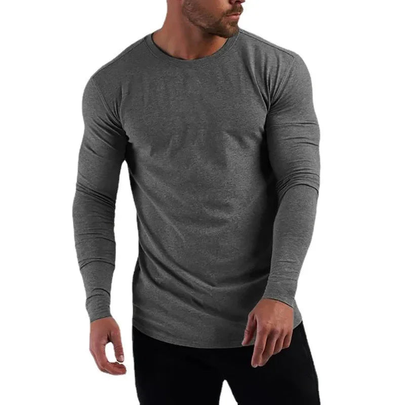 Plain Cotton Breathable Long Sleeve Gym Clothing