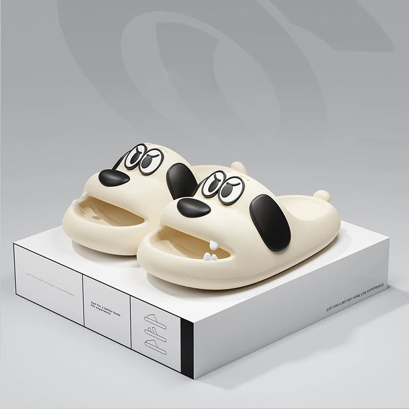 Catroon Dog Thick Slippers Soled Non Slip