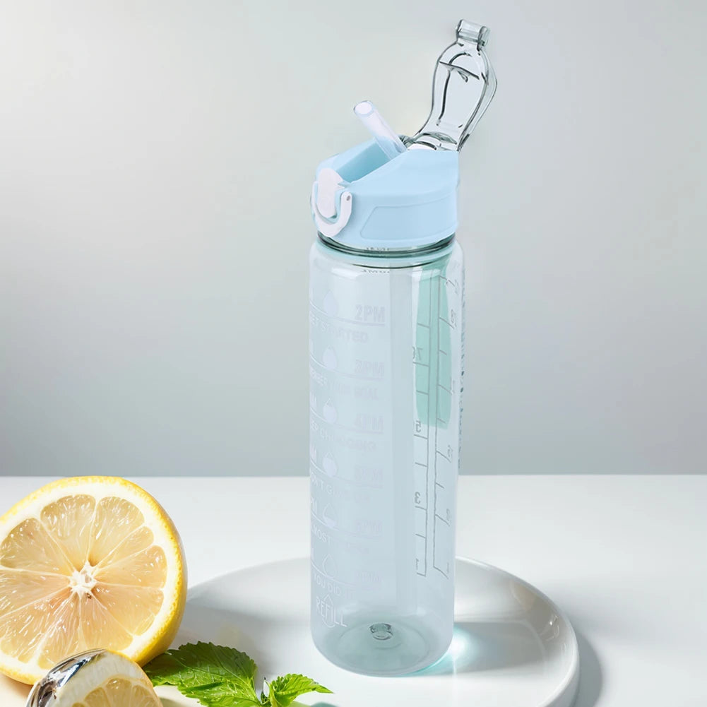 800ml Travel Water Bottle Leakproof Motivational Drinking