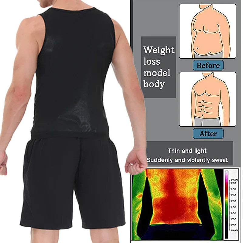 Men's Short Sleeve Sauna Shirt Sweat Suit