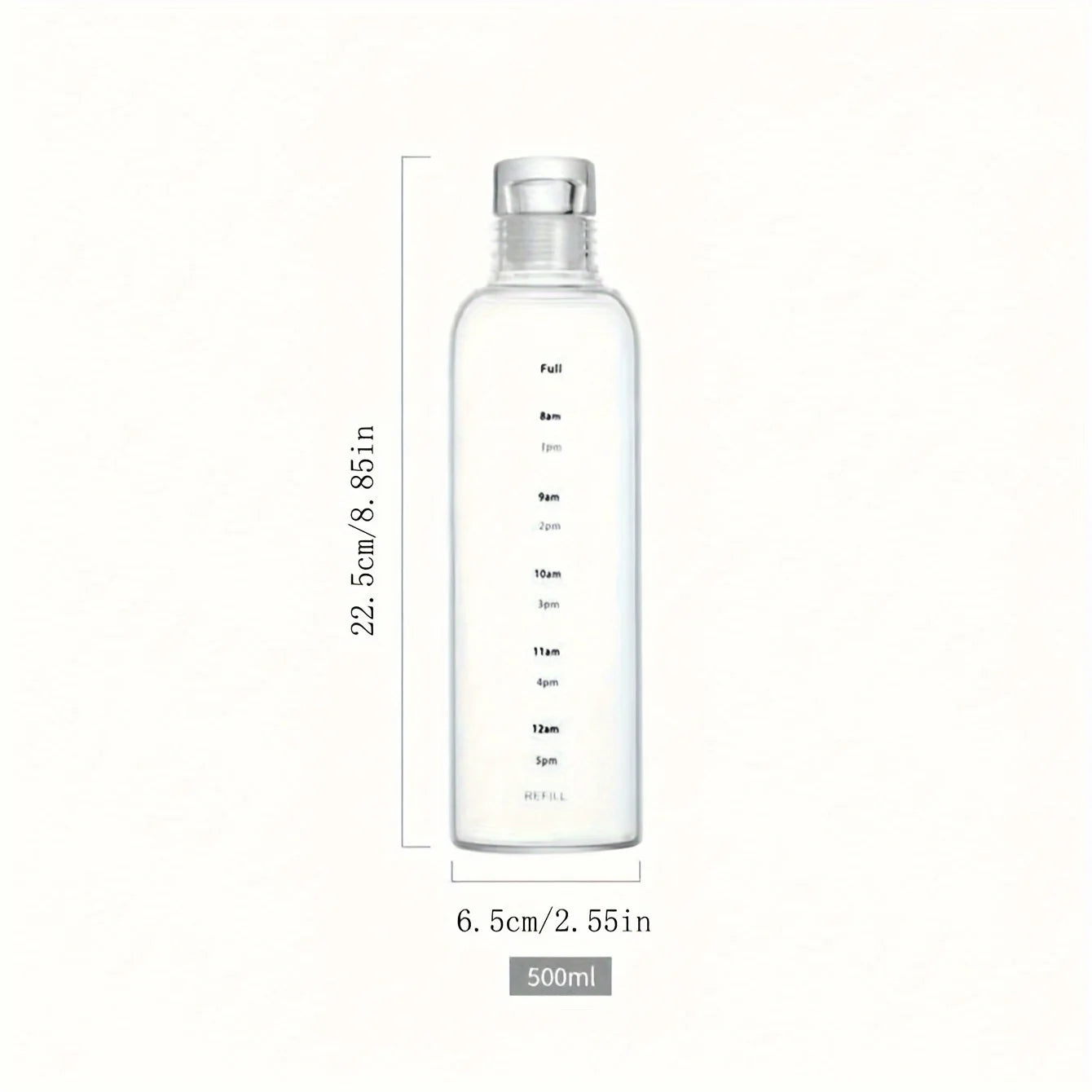 16.91oz Time-Indicated Transparent Summer Water Bottle