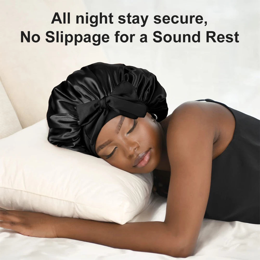 Silk Satin Hair Cap For Sleeping Bonnets
