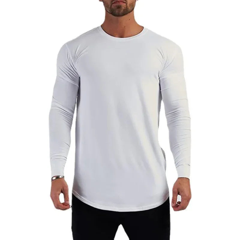 Plain Cotton Breathable Long Sleeve Gym Clothing