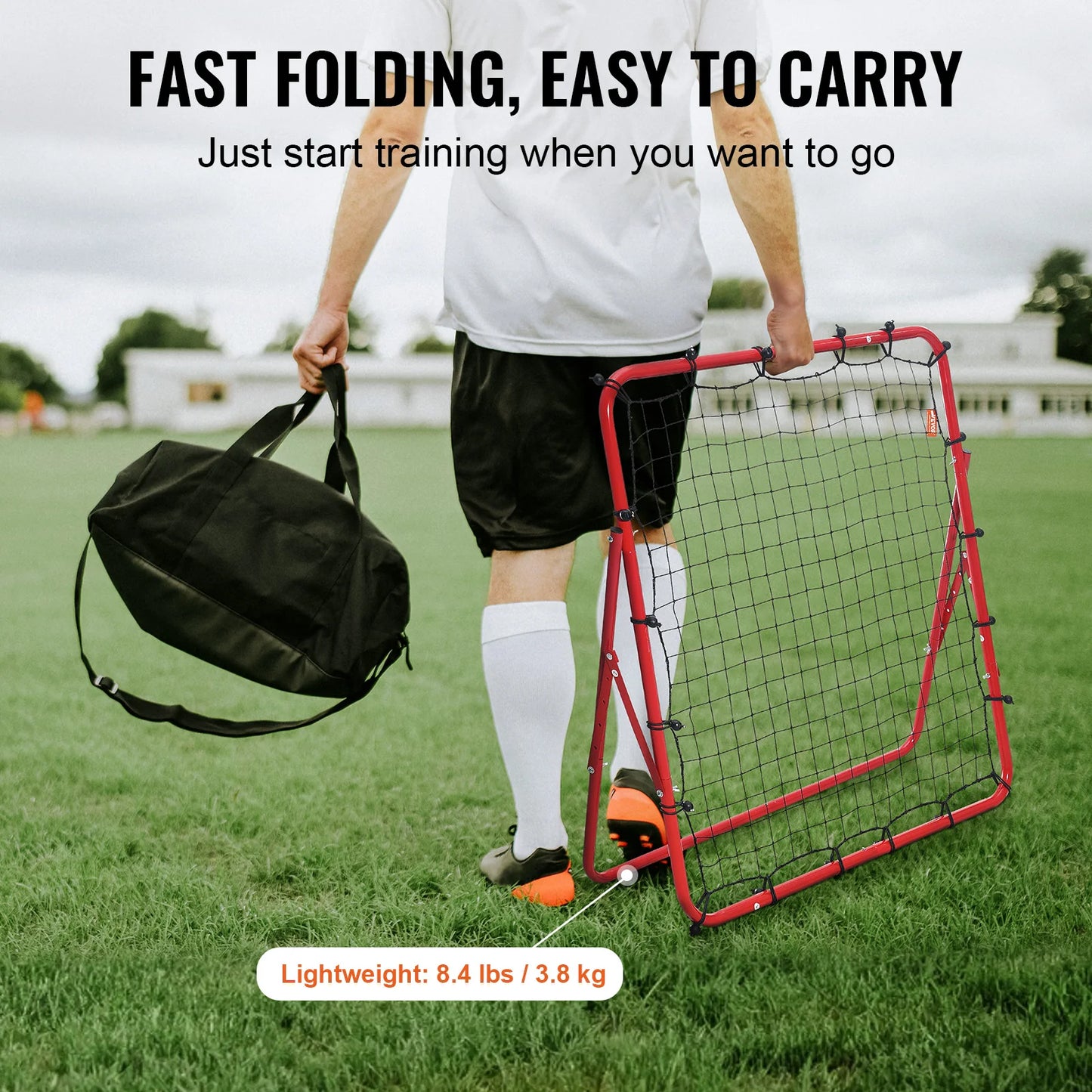 Portable Sport's Rebound Net With Adjustable Angles