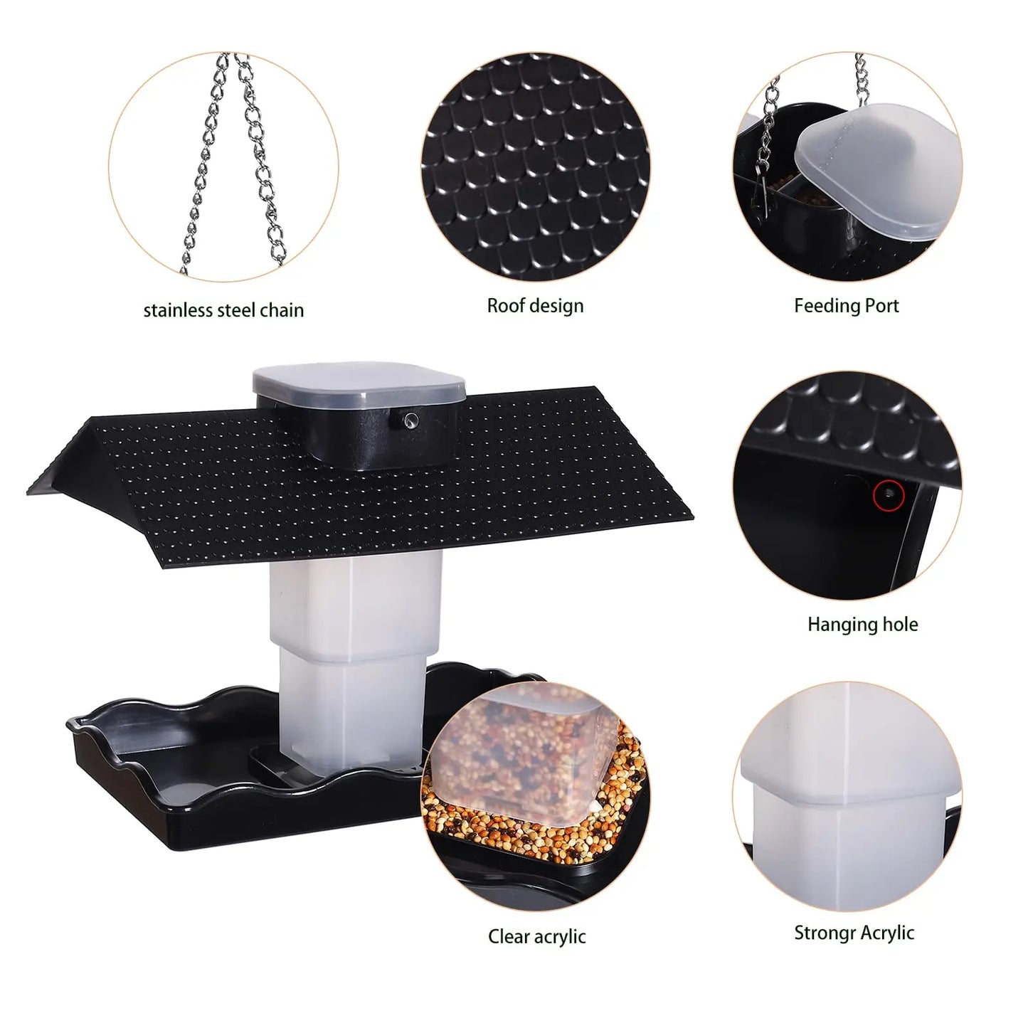 Hanging Bird Feeder for Outdoor Garden Decoration