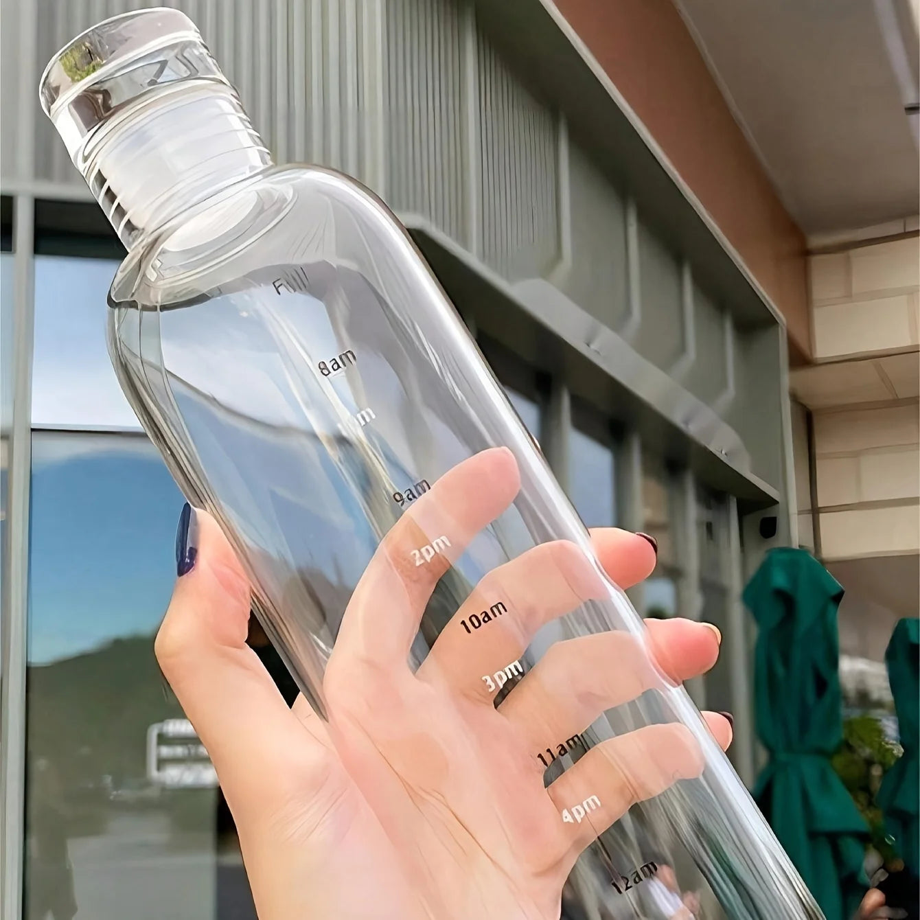 16.91oz Time-Indicated Transparent Summer Water Bottle