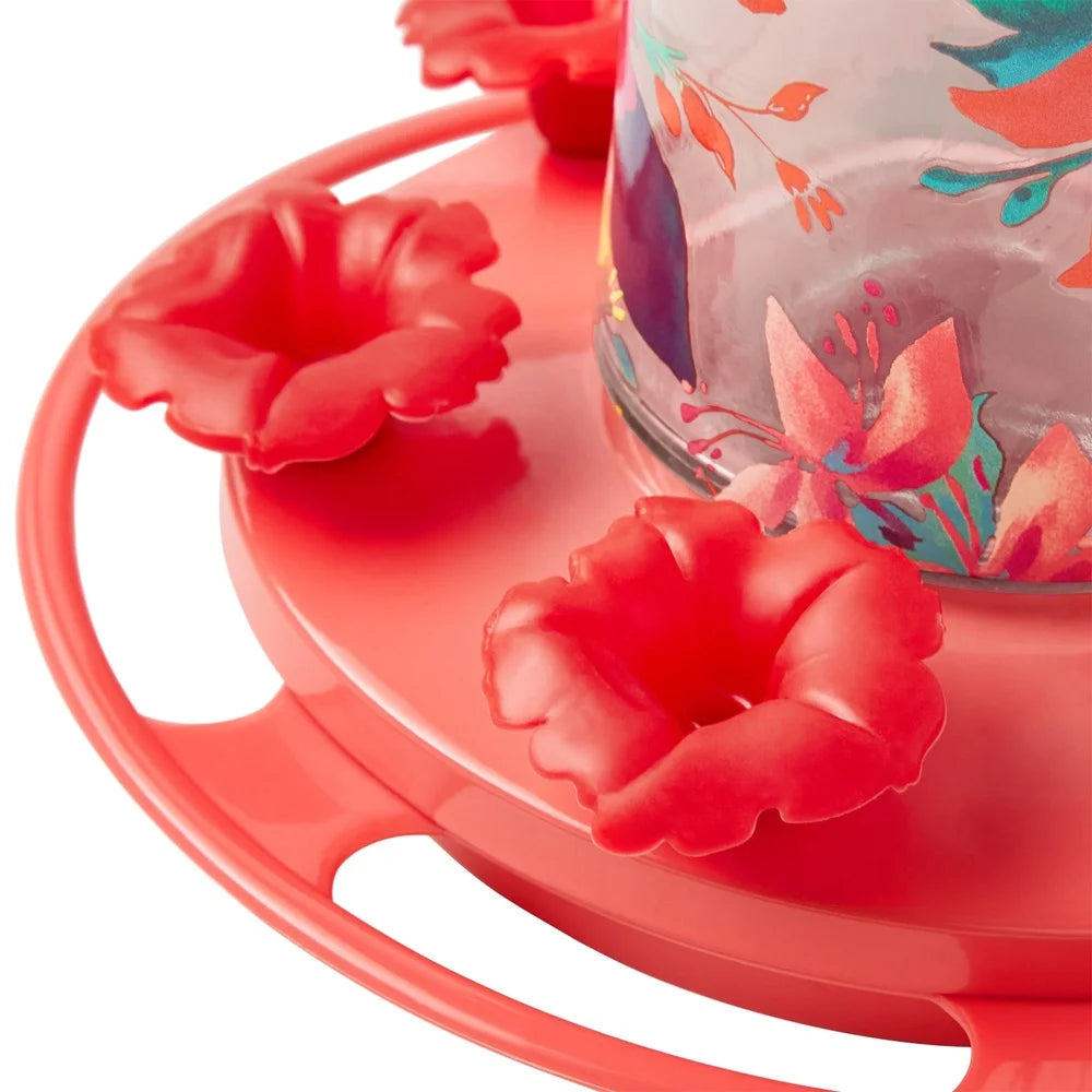 Glass Hummingbird Feeder with Ant Moat