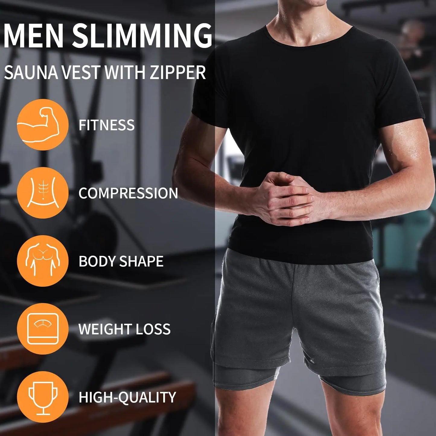 Men's Short Sleeve Sauna Shirt Sweat Suit