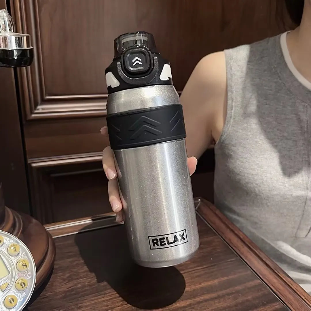 Stainless Steel Portable Vacuum Cup – Flip-Top