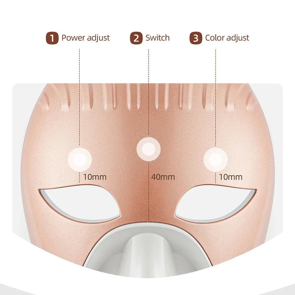 Wireless 7 Colors LED Face Neck Mask