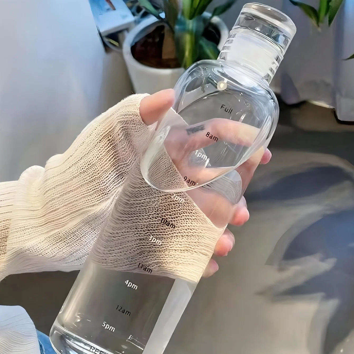 16.91oz Time-Indicated Transparent Summer Water Bottle