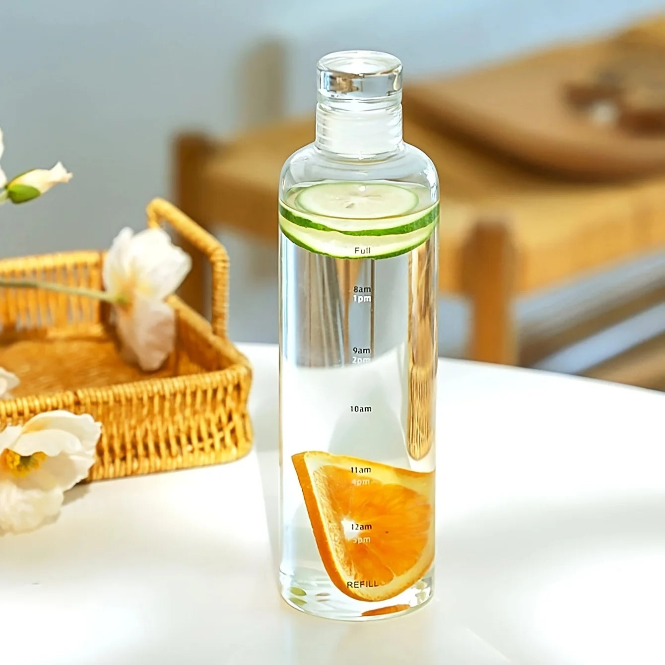 16.91oz Time-Indicated Transparent Summer Water Bottle