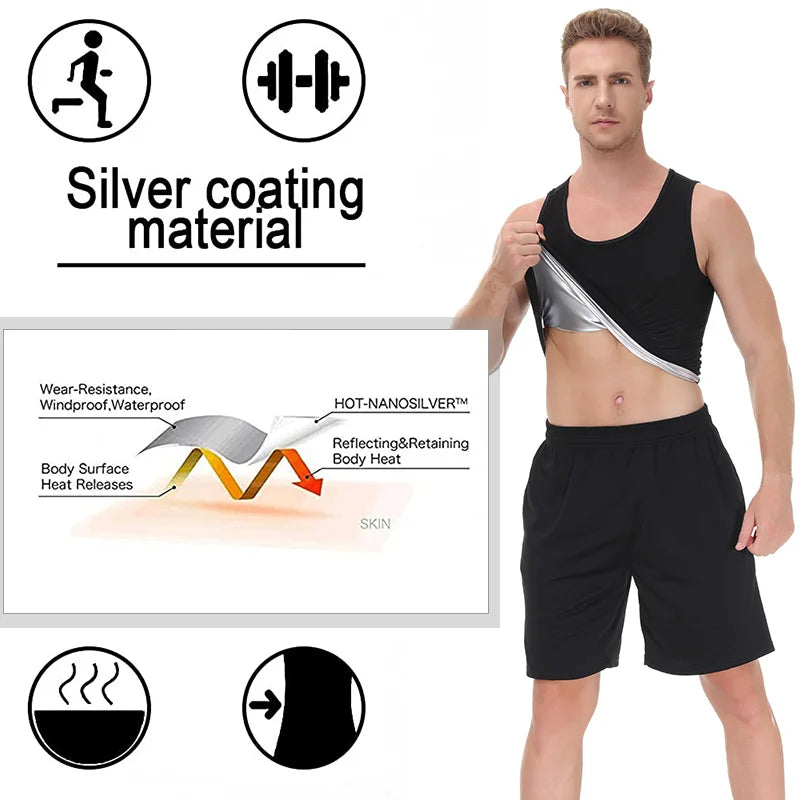 Men's Short Sleeve Sauna Shirt Sweat Suit