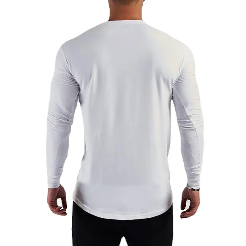 Plain Cotton Breathable Long Sleeve Gym Clothing