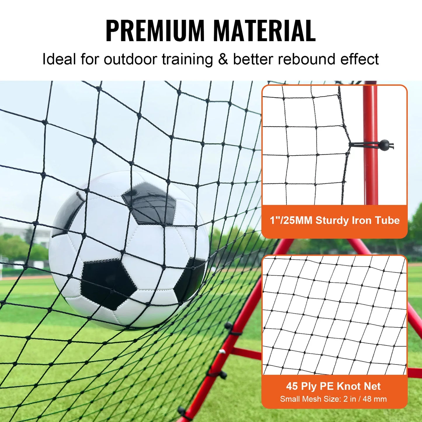 Portable Sport's Rebound Net With Adjustable Angles