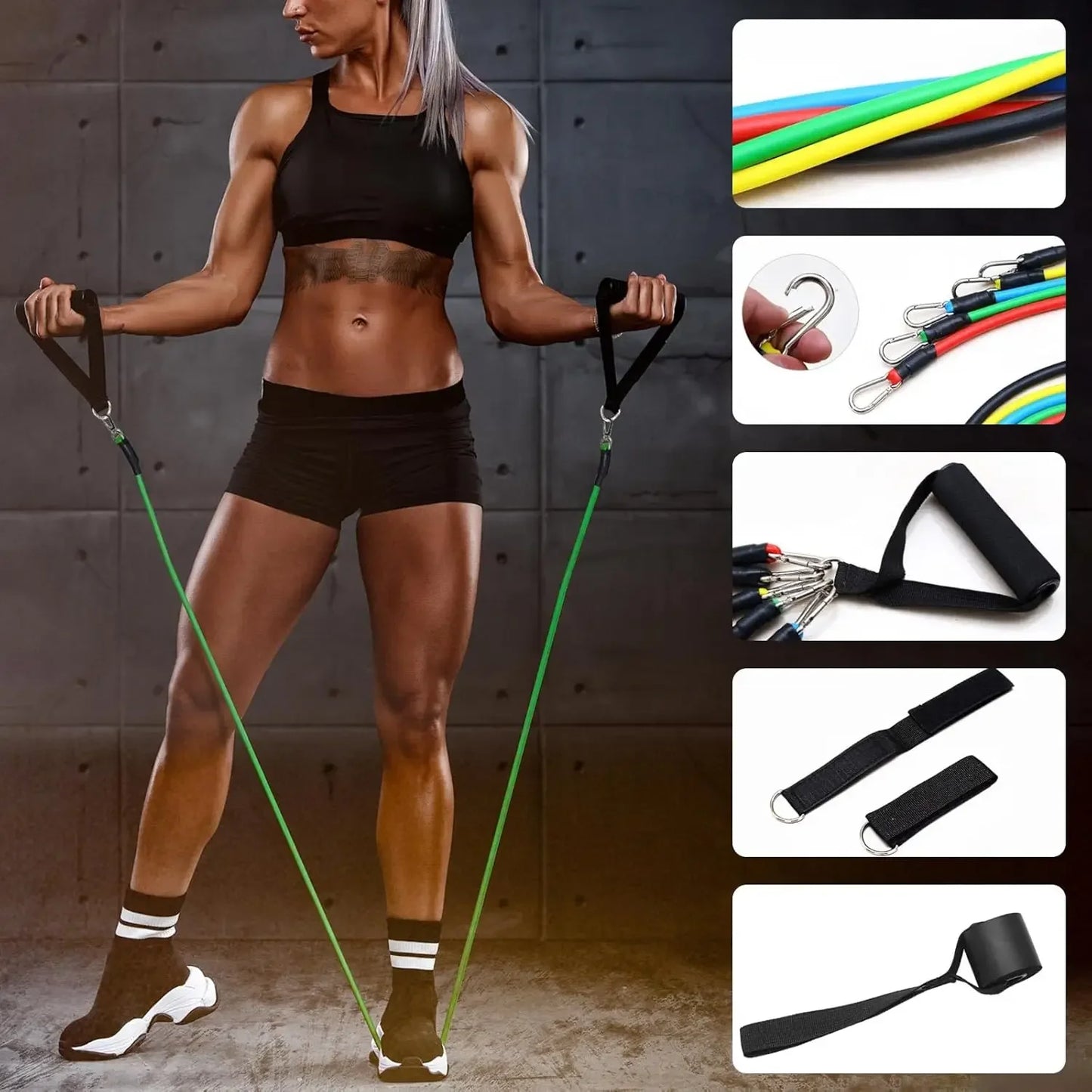11 Pieces/Set Crossfit Latex Resistance Band
