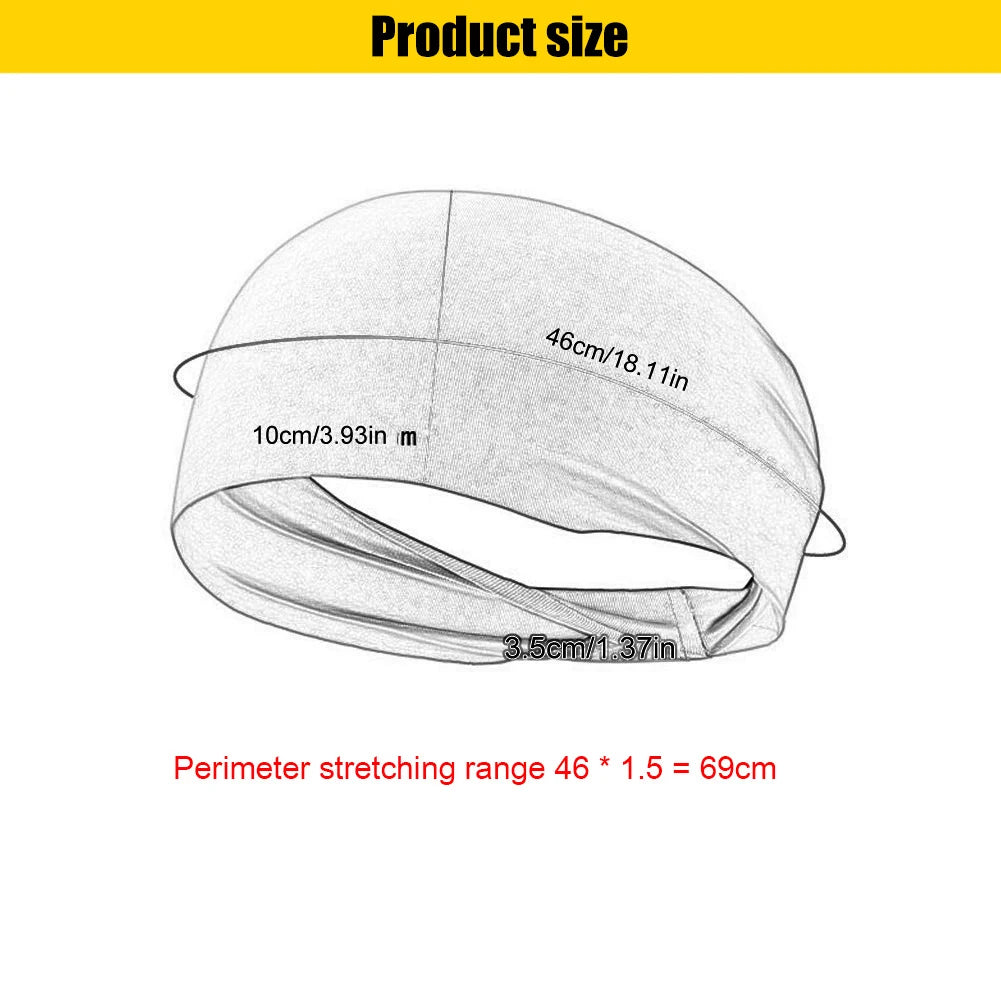 Men Women Sports Headband Elastic Fitness Sweatband