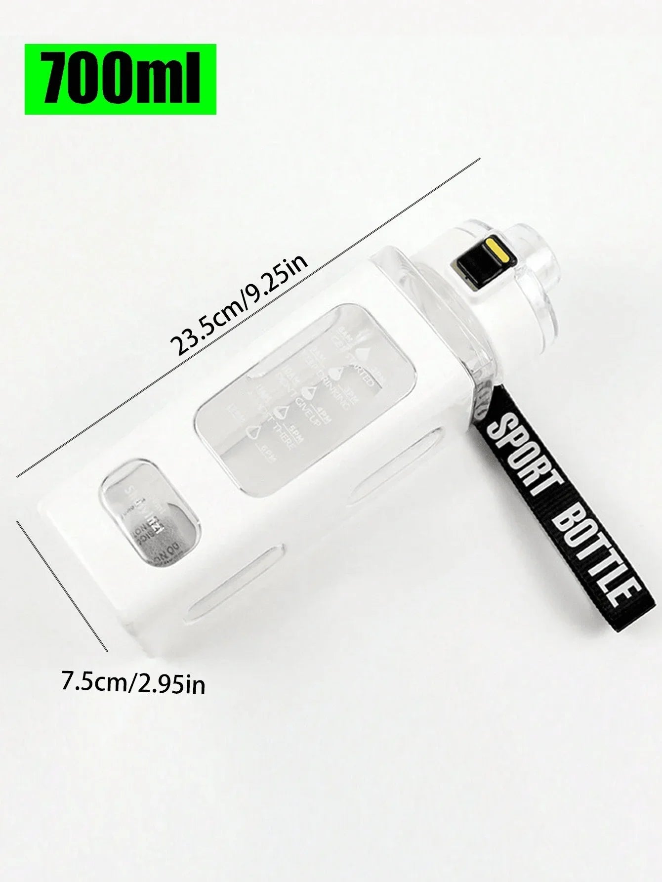 1 piece white 700ml sports water bottle