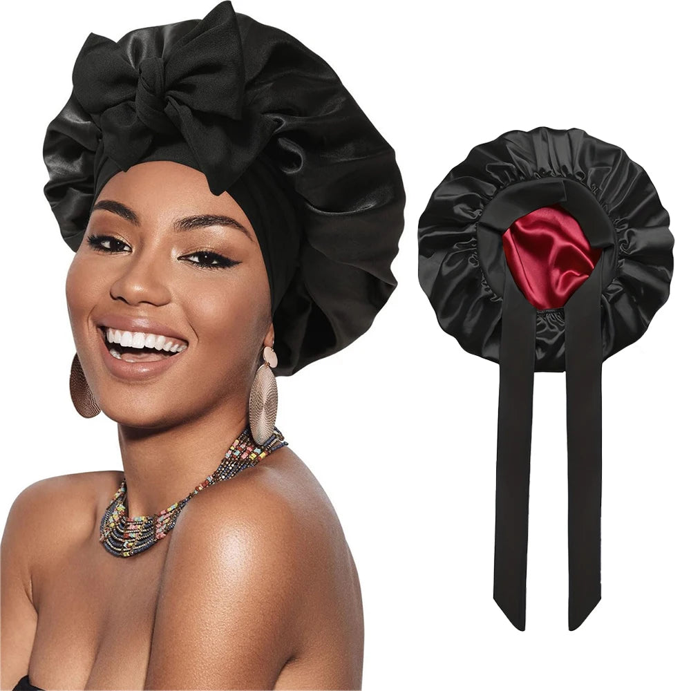 Silk Satin Hair Cap For Sleeping Bonnets