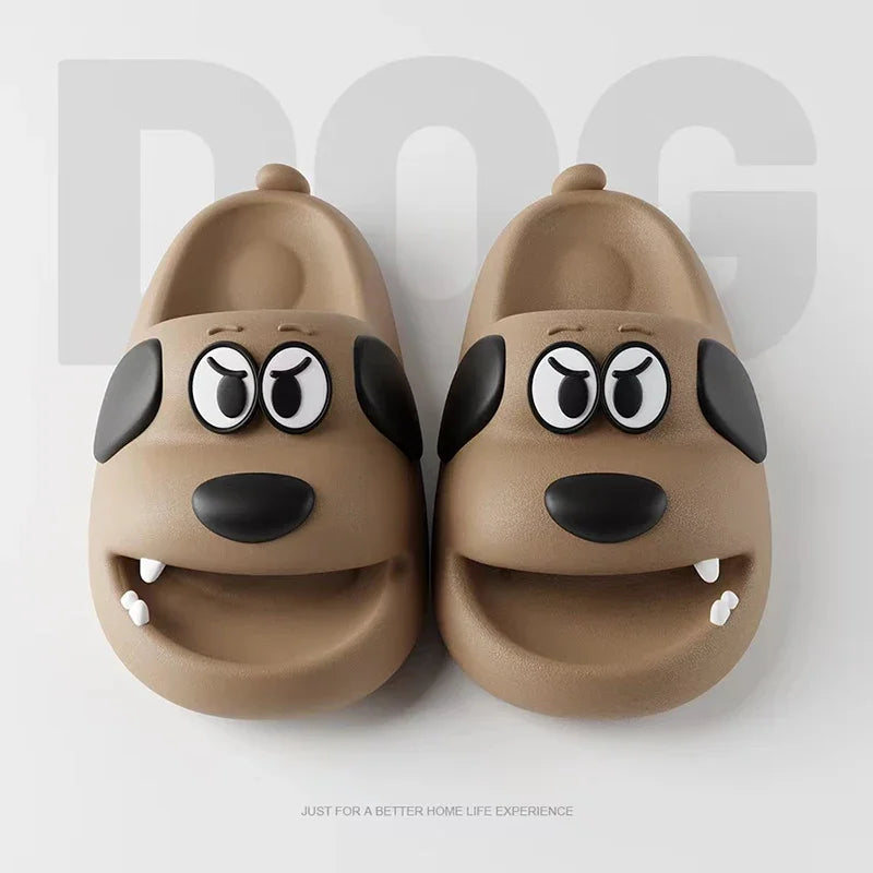 Catroon Dog Thick Slippers Soled Non Slip