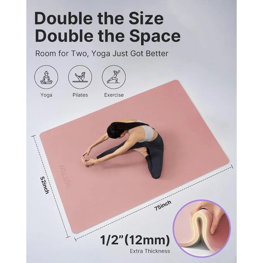 Large Yoga Mat Extra Wide Exercise Mat