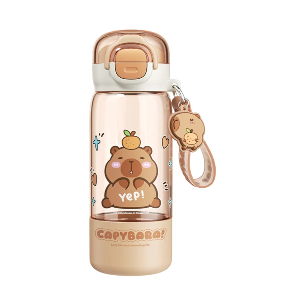 Cartoon Capybara Leakproof Drinks Bottle with Straw