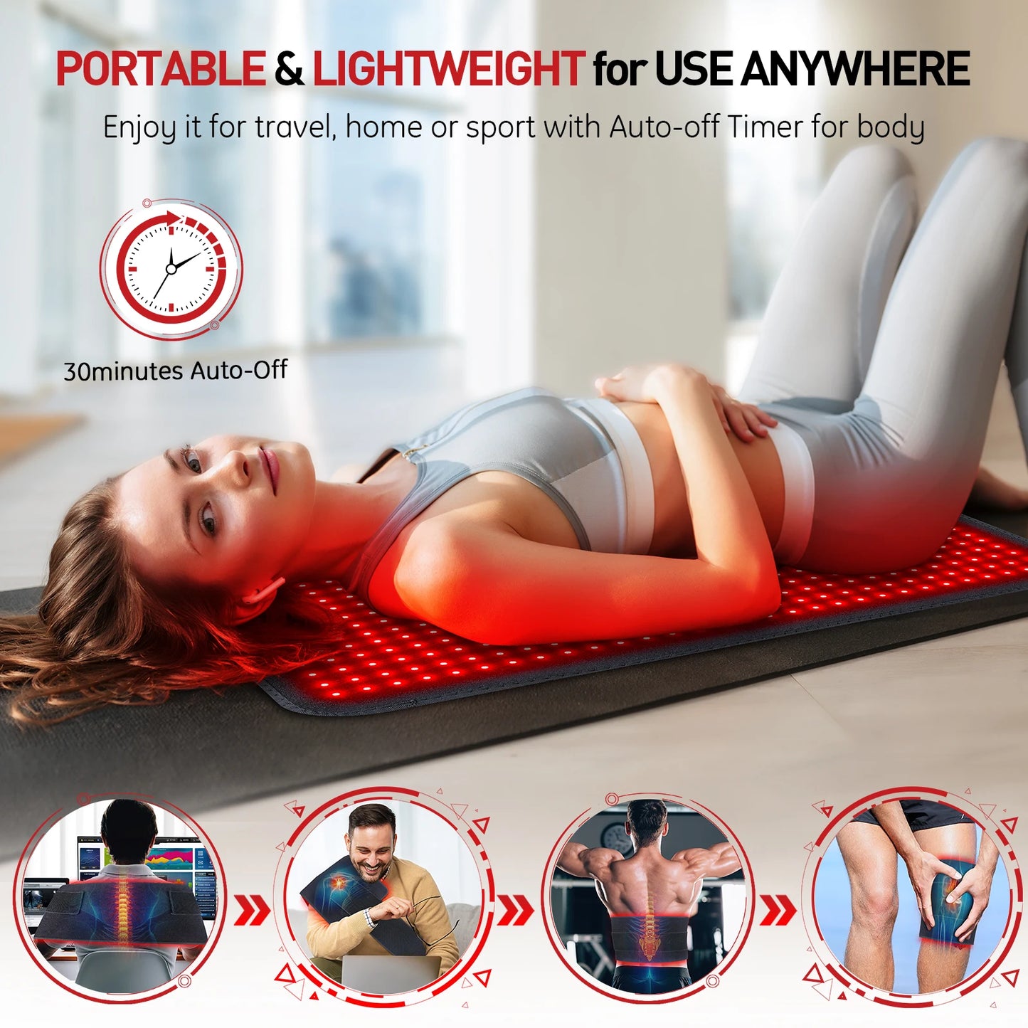 Updated Red Light Therapy Heating Pad for Body