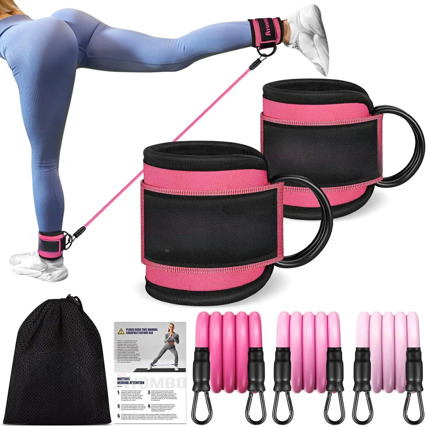 3pcs Portable Home/Gym Ankle Resistance Bands