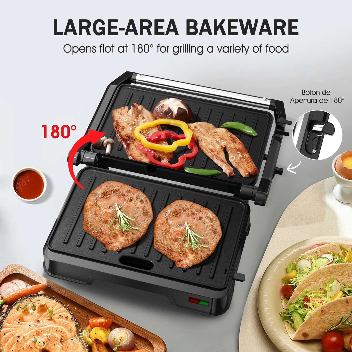 Non-Stick Panini/Sandwich/Vegetable Press Grill