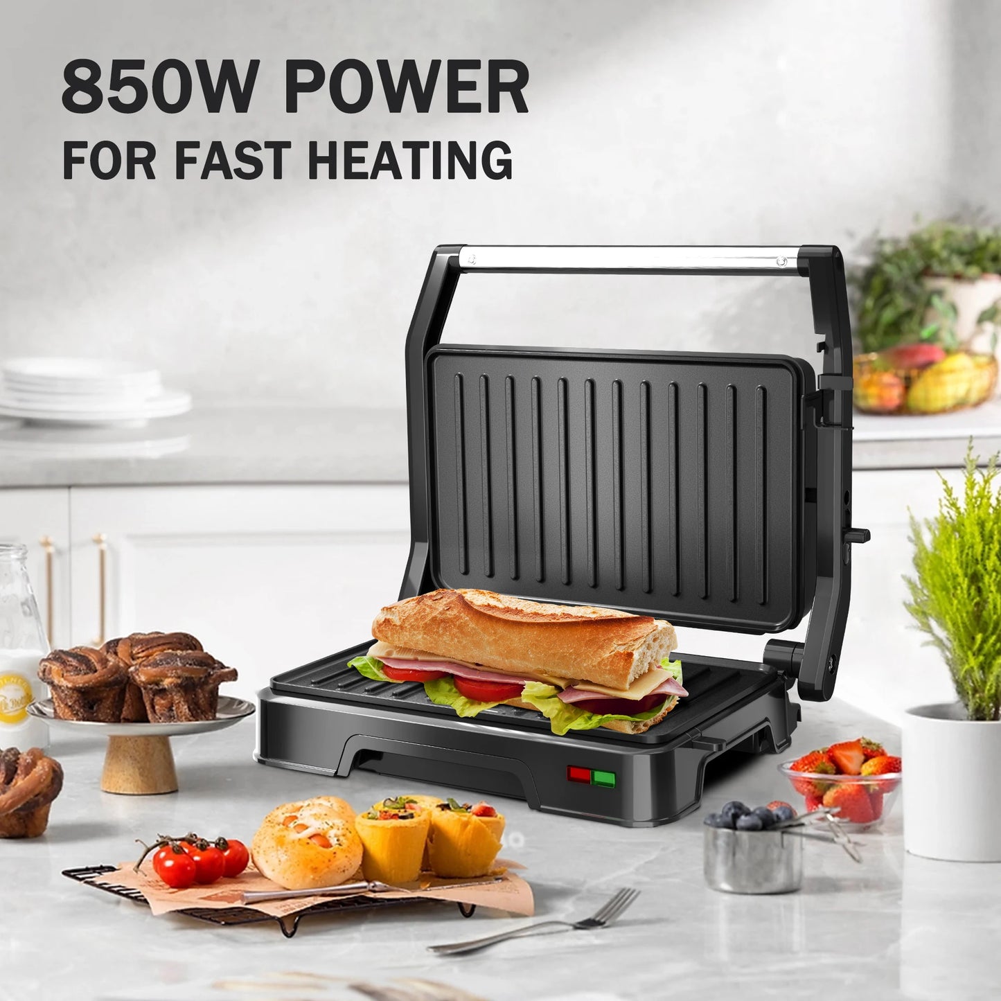 Non-Stick Panini/Sandwich/Vegetable Press Grill