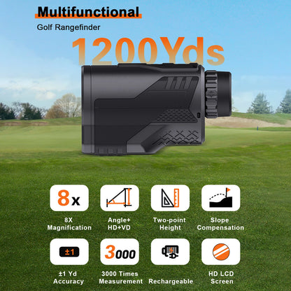 Golf 8x Magnification 1200Y Laser Range Finder