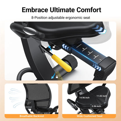 High-End Recumbent Exercise Bike for Home